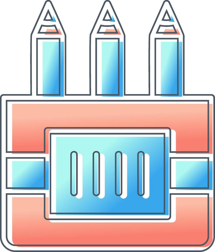 icône de vecteur de crayons de couleur