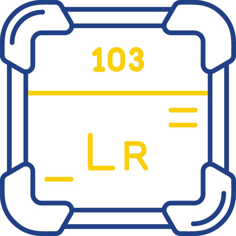 lawrencium ligne deux Couleur icône vecteur