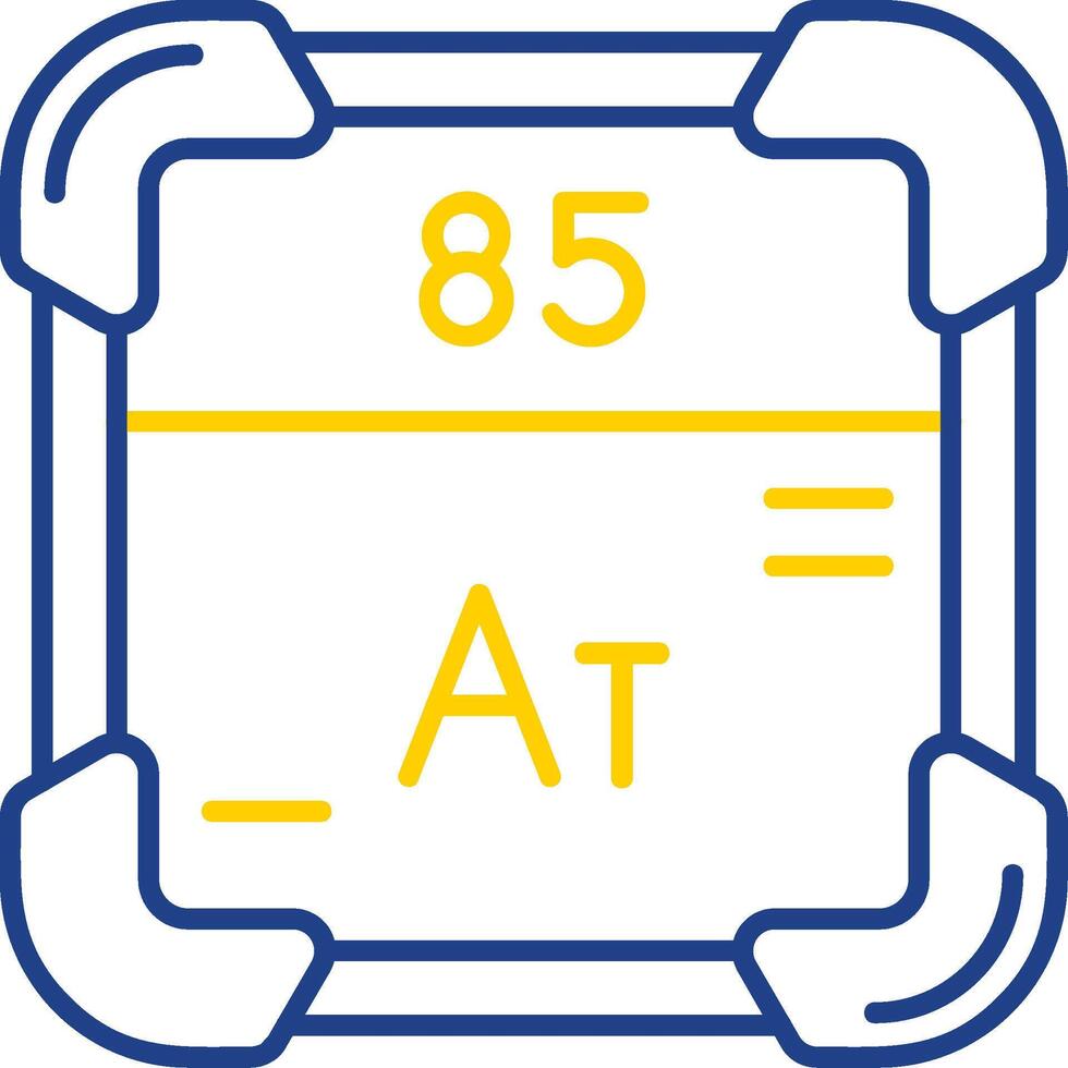 astatine ligne deux Couleur icône vecteur