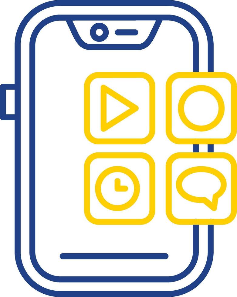 mobile application ligne deux Couleur icône vecteur