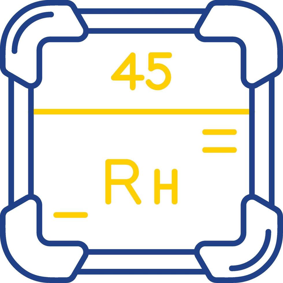 rhodium ligne deux Couleur icône vecteur
