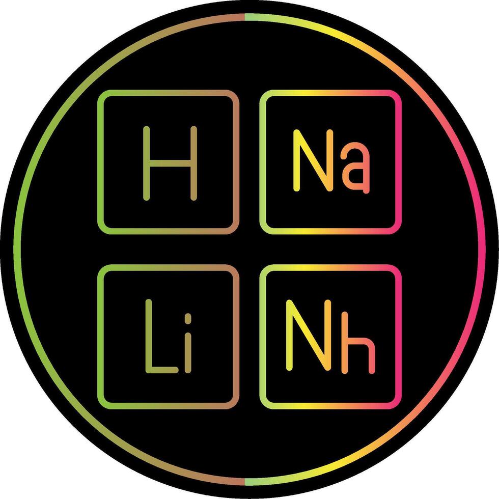 périodique table ligne pente dû Couleur icône vecteur