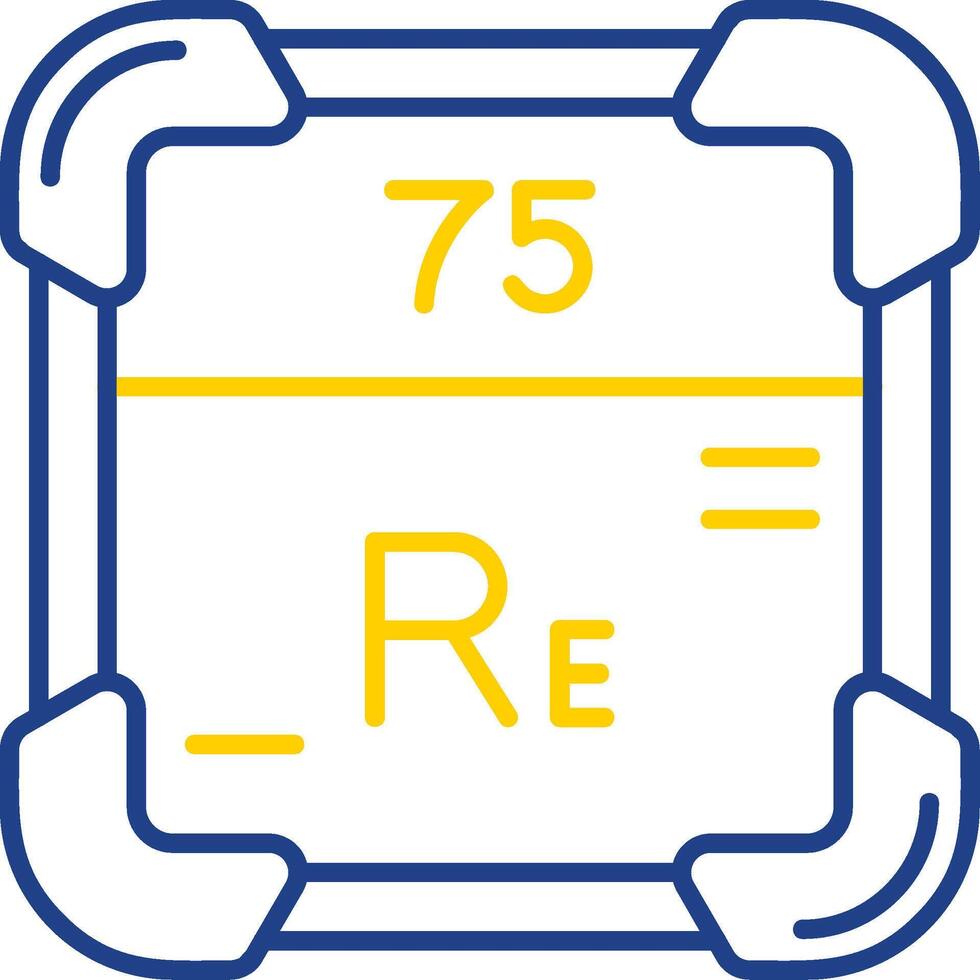 rhénium ligne deux Couleur icône vecteur