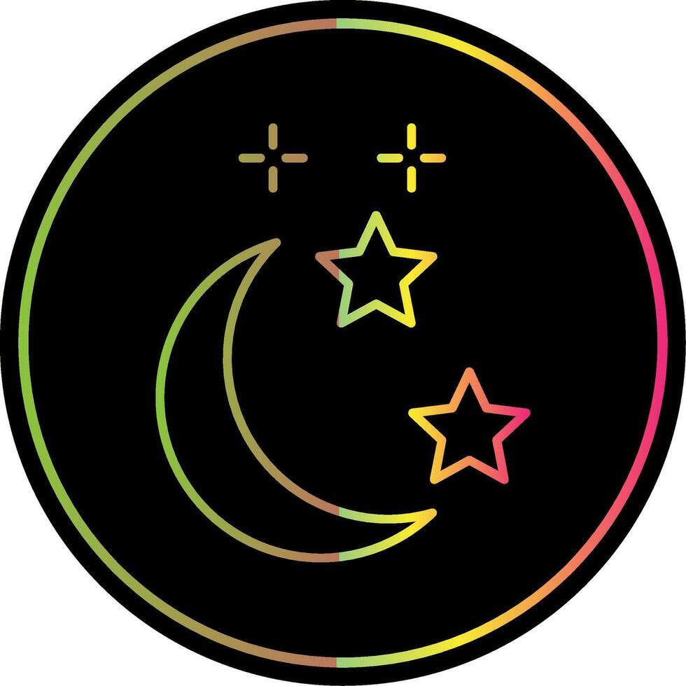 lune et étoile ligne pente dû Couleur icône vecteur