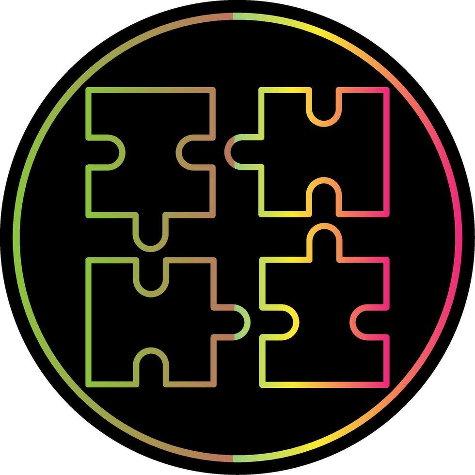 puzzle ligne rouge cercle icône vecteur