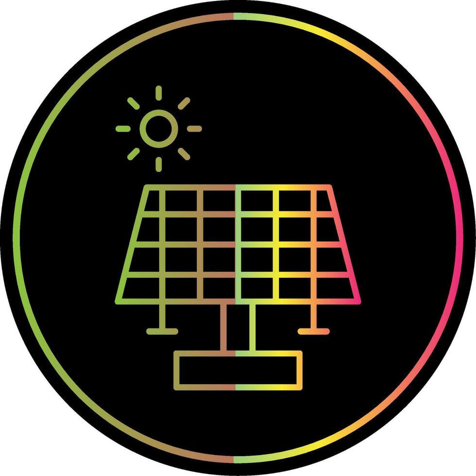 solaire panneau ligne pente dû Couleur icône vecteur