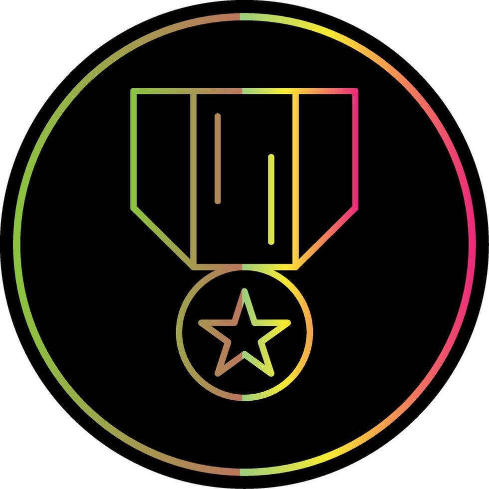 médaille de honneur ligne pente dû Couleur icône vecteur