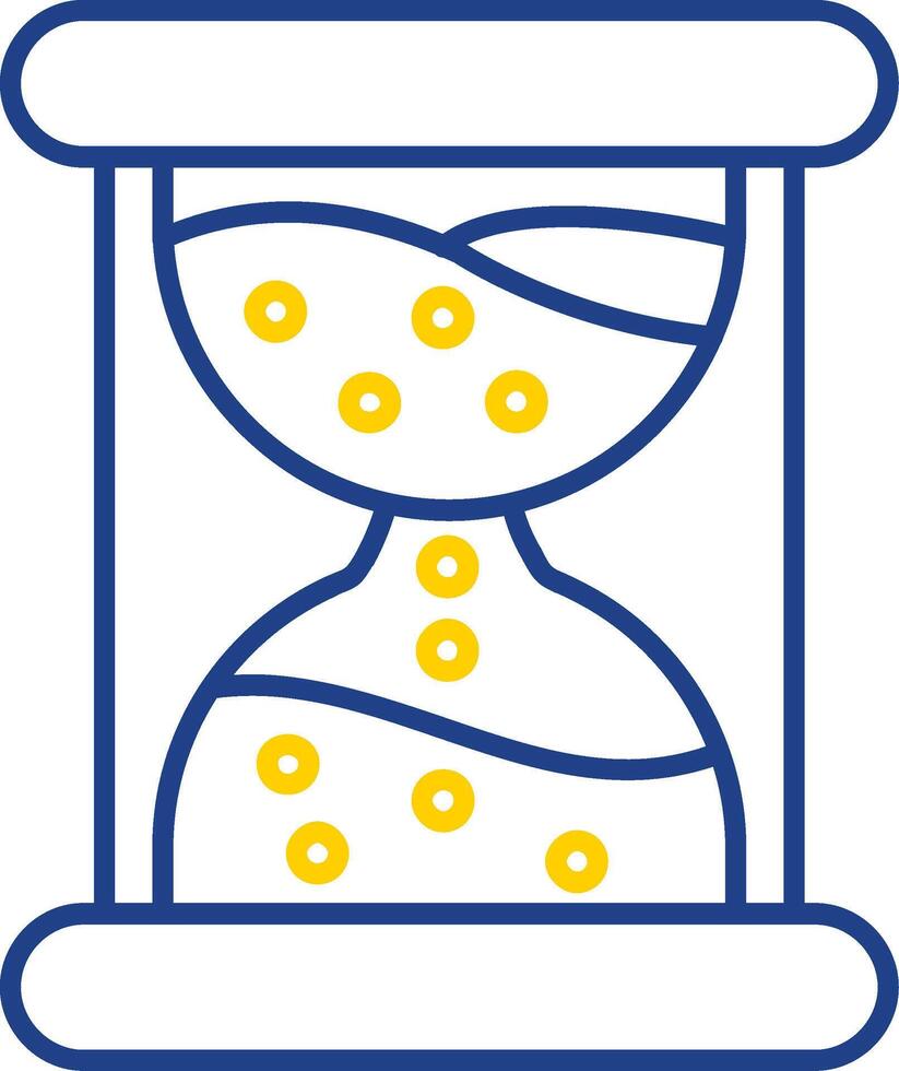 L'icône de deux couleurs de la ligne d'horloge de sable vecteur