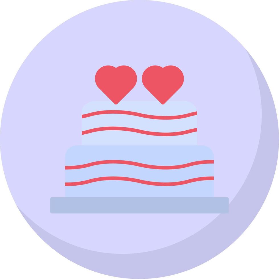 mariage gâteau plat bulle icône vecteur