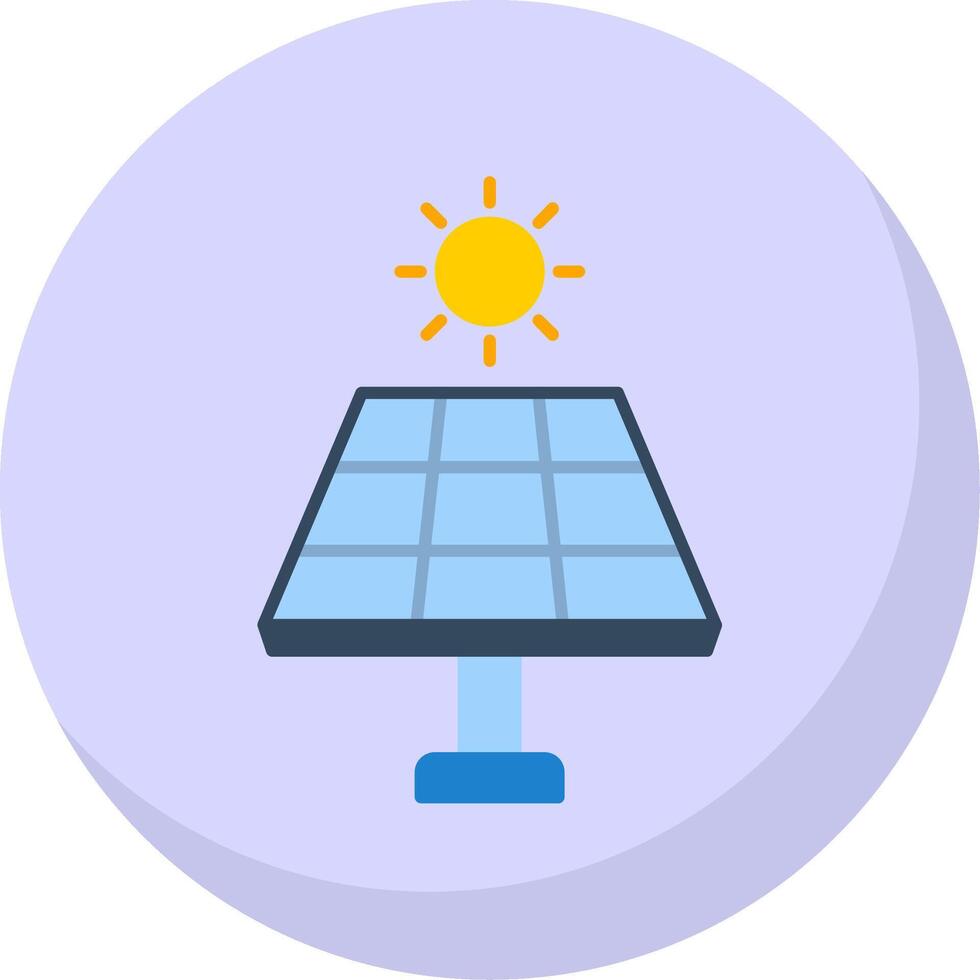 solaire panneau plat bulle icône vecteur