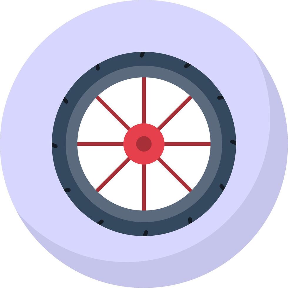 roue plat bulle icône vecteur