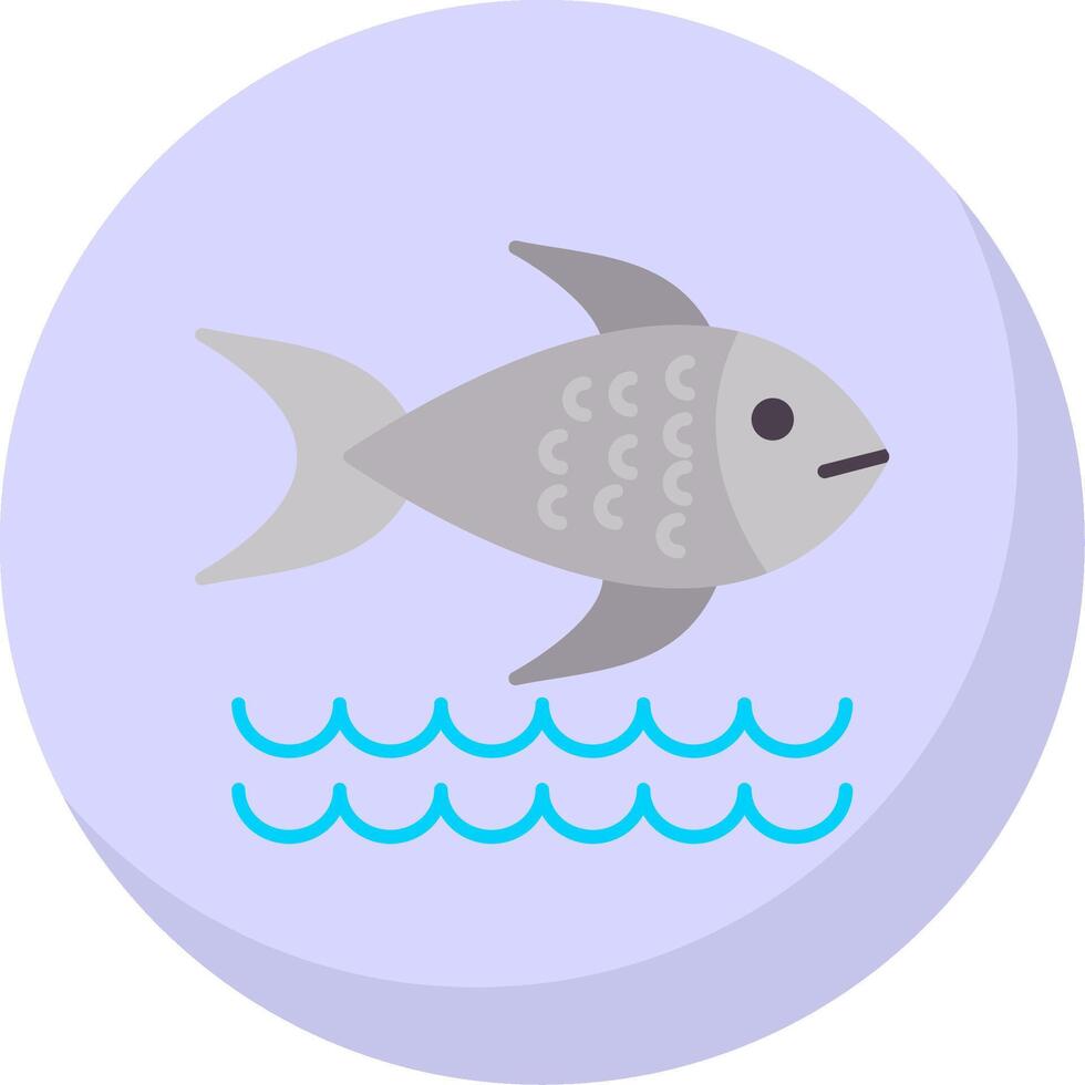 poisson plat bulle icône vecteur