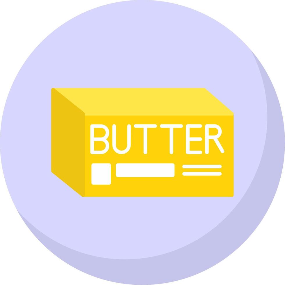 beurre plat bulle icône vecteur