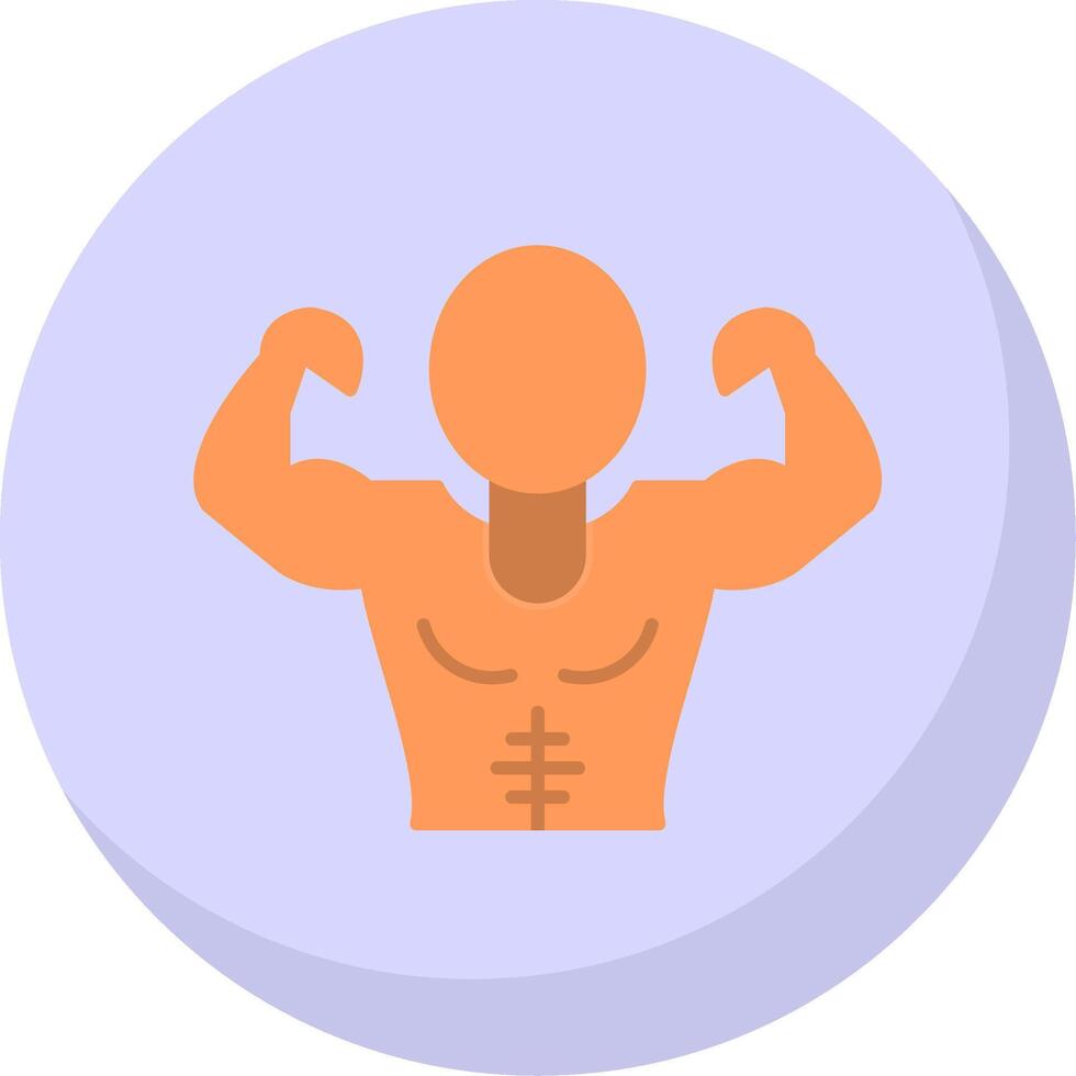 muscle homme plat bulle icône vecteur