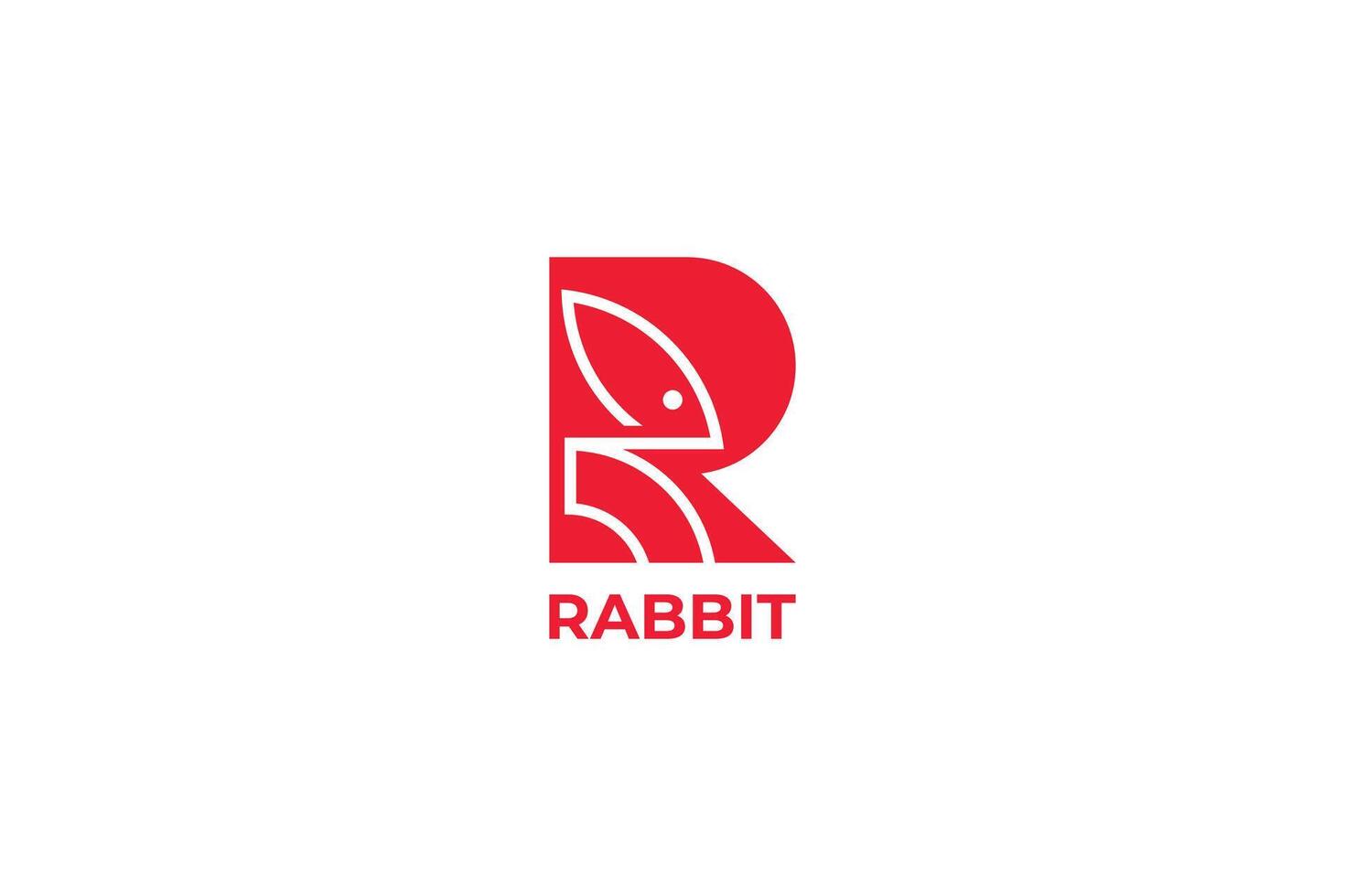 r dernier lapin minimal logo vecteur