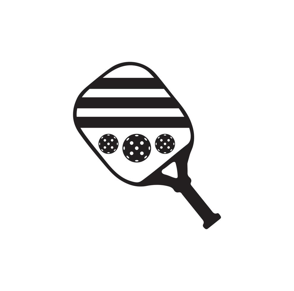 pickleball Balle et pagayer isolé vecteur sur blanc, Facile illustration de Balle avec trou