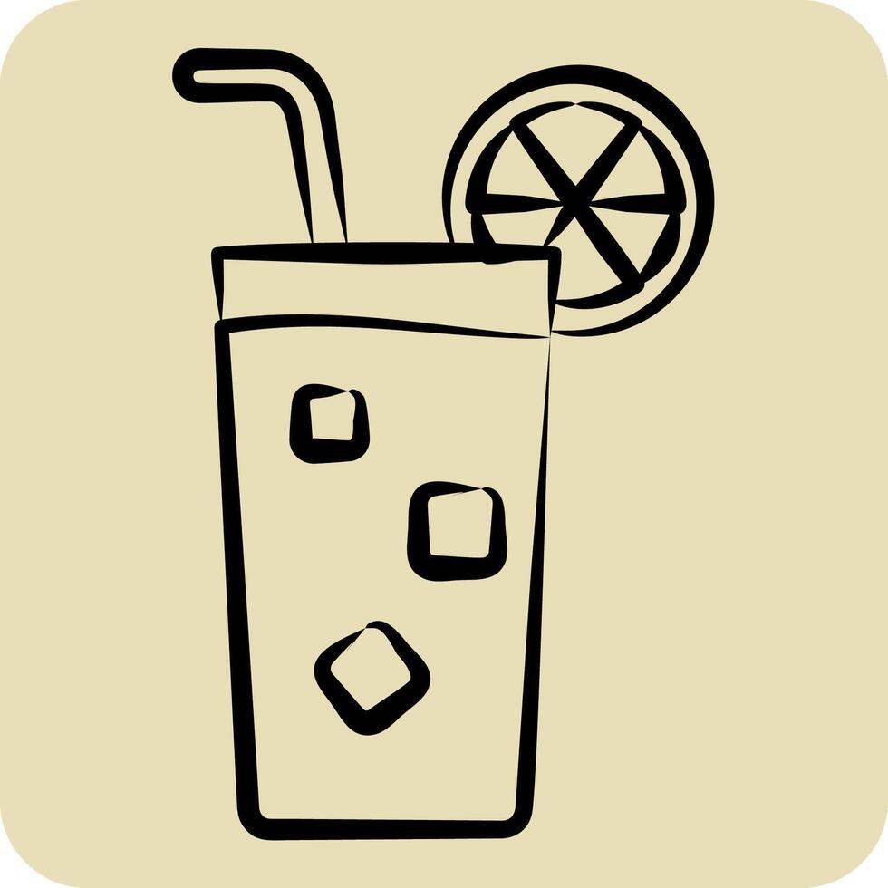 icône longue île. en relation à cocktails, boisson symbole. main tiré style. Facile conception modifiable. Facile illustration vecteur