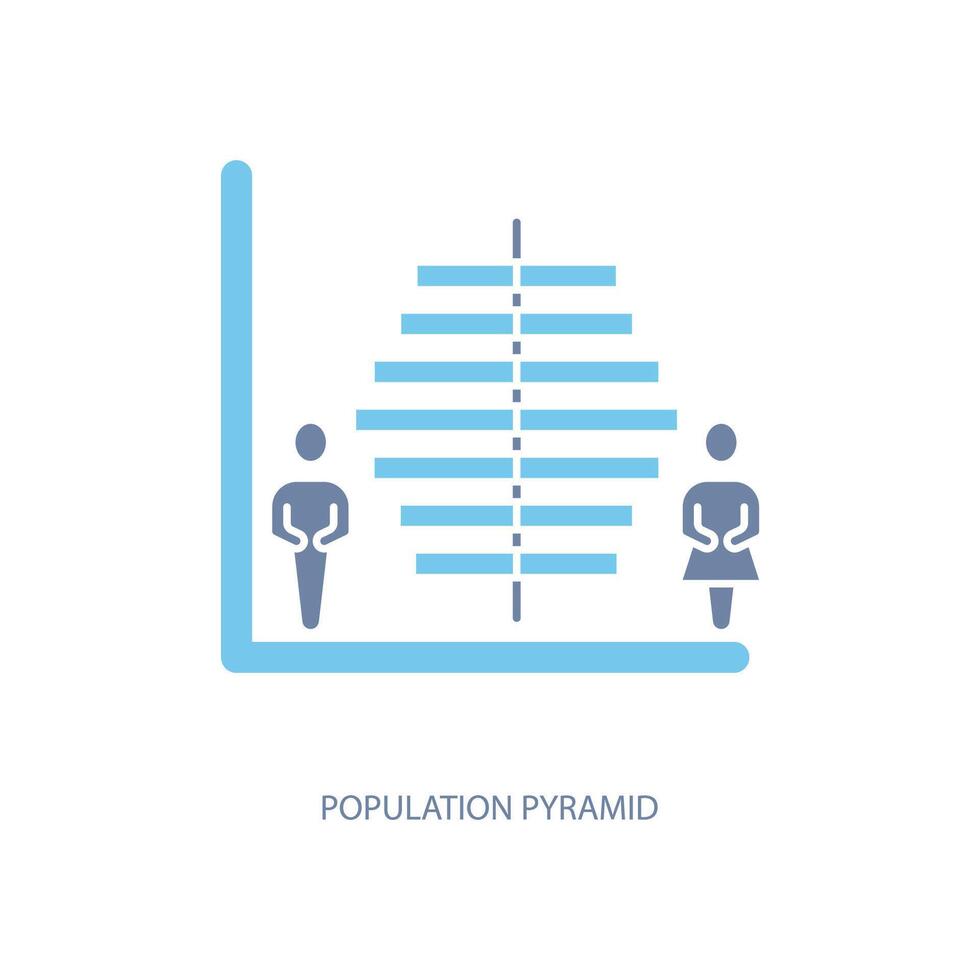 population pyramide concept ligne icône. Facile élément illustration. population pyramide concept contour symbole conception. vecteur