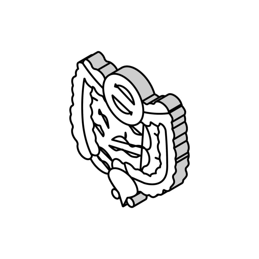 changements intestin vessie habitudes maladie symptôme isométrique icône vecteur illustration