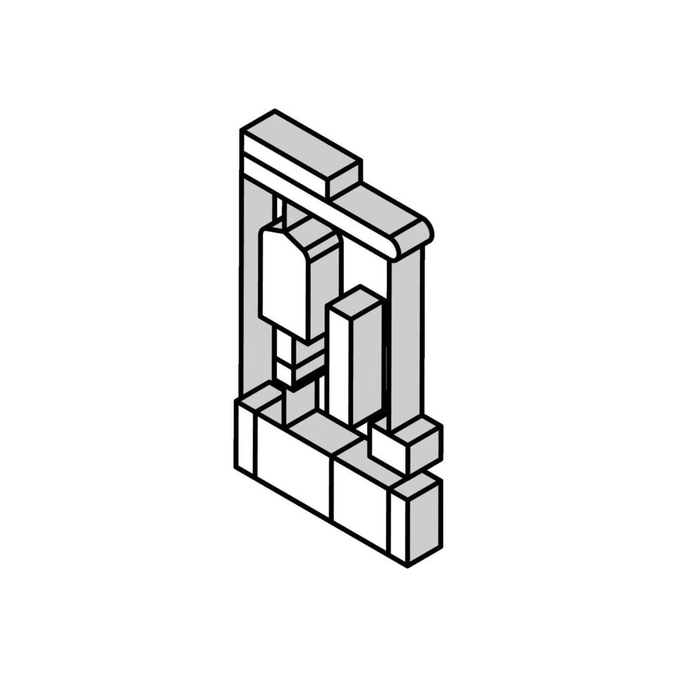 se glisser essai matériaux ingénierie isométrique icône vecteur illustration