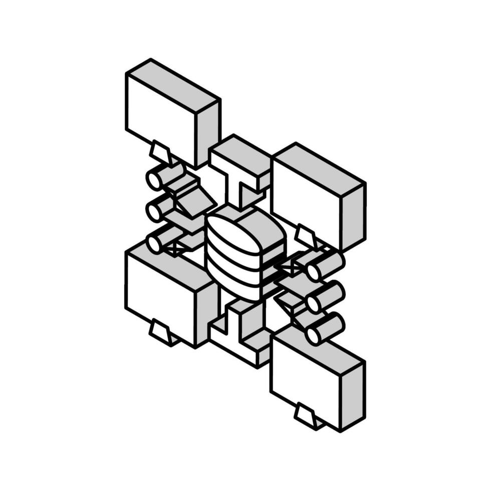 réseau topologie analyste isométrique icône vecteur illustration