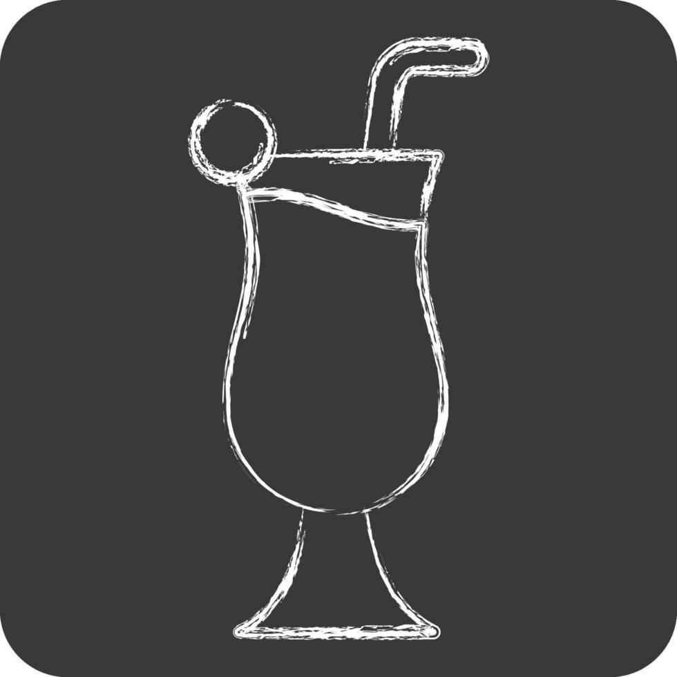 icône cocktail 4. en relation à cocktails, boisson symbole. craie style. Facile conception modifiable. Facile illustration vecteur