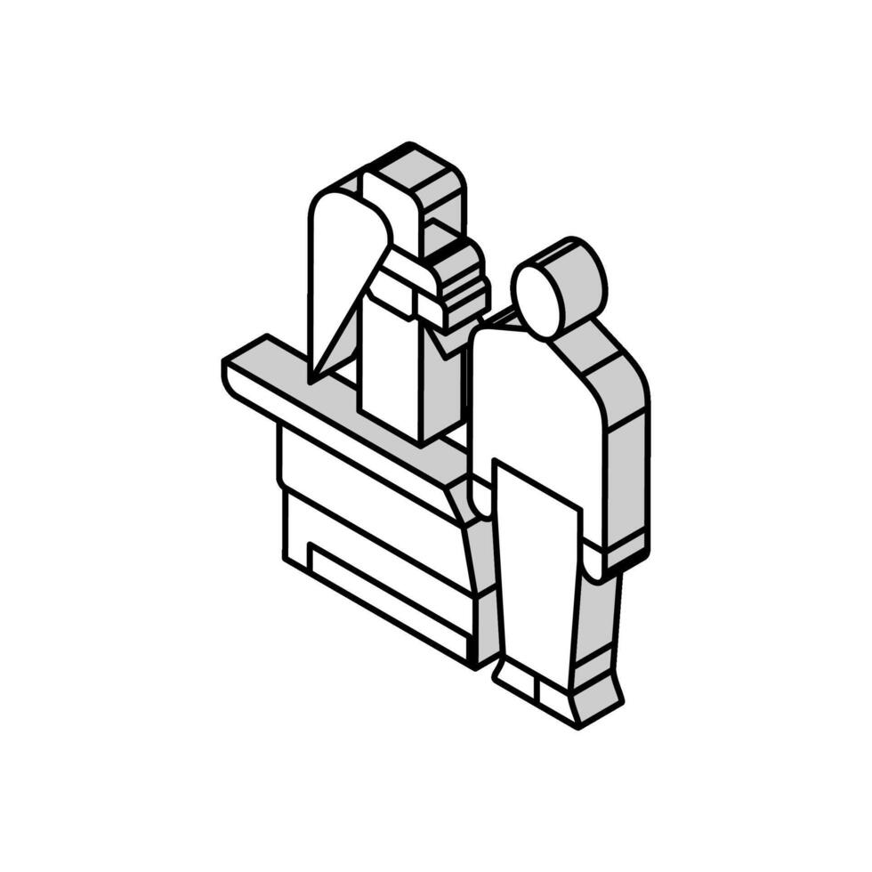 X rayon technicien équipement isométrique icône vecteur illustration