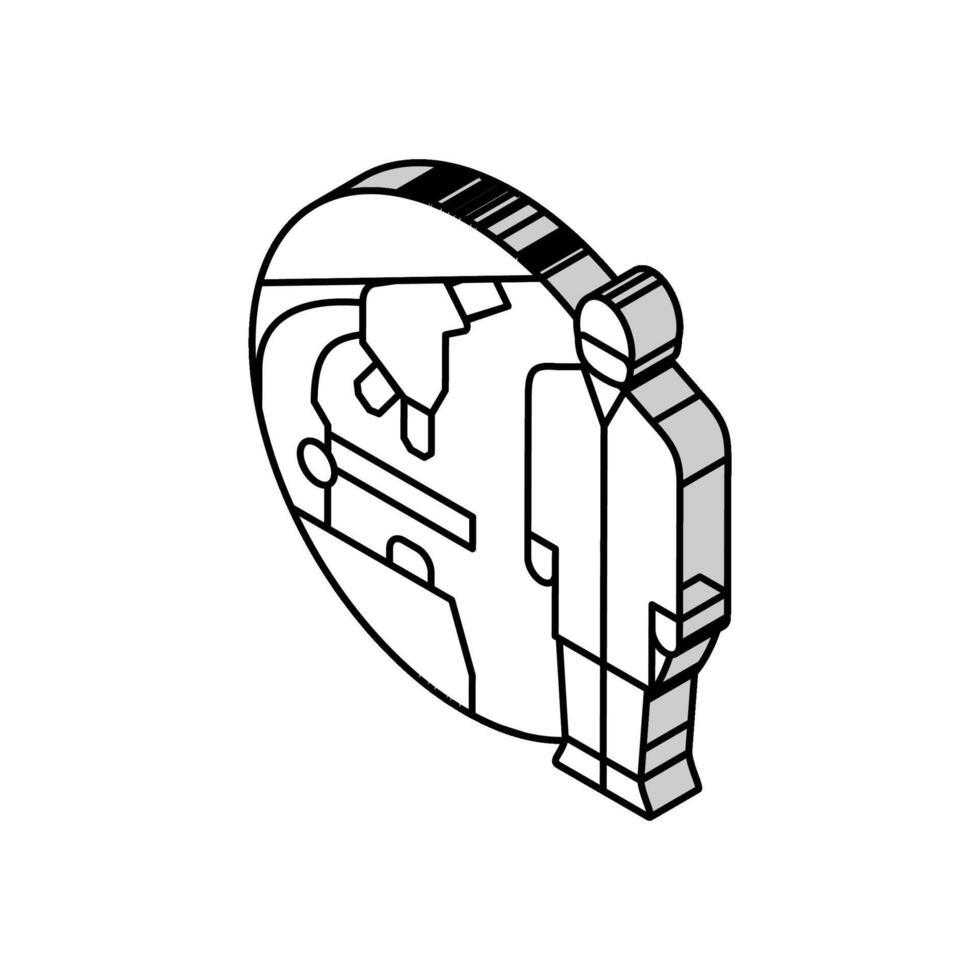 laboratoire technicien microscope isométrique icône vecteur illustration