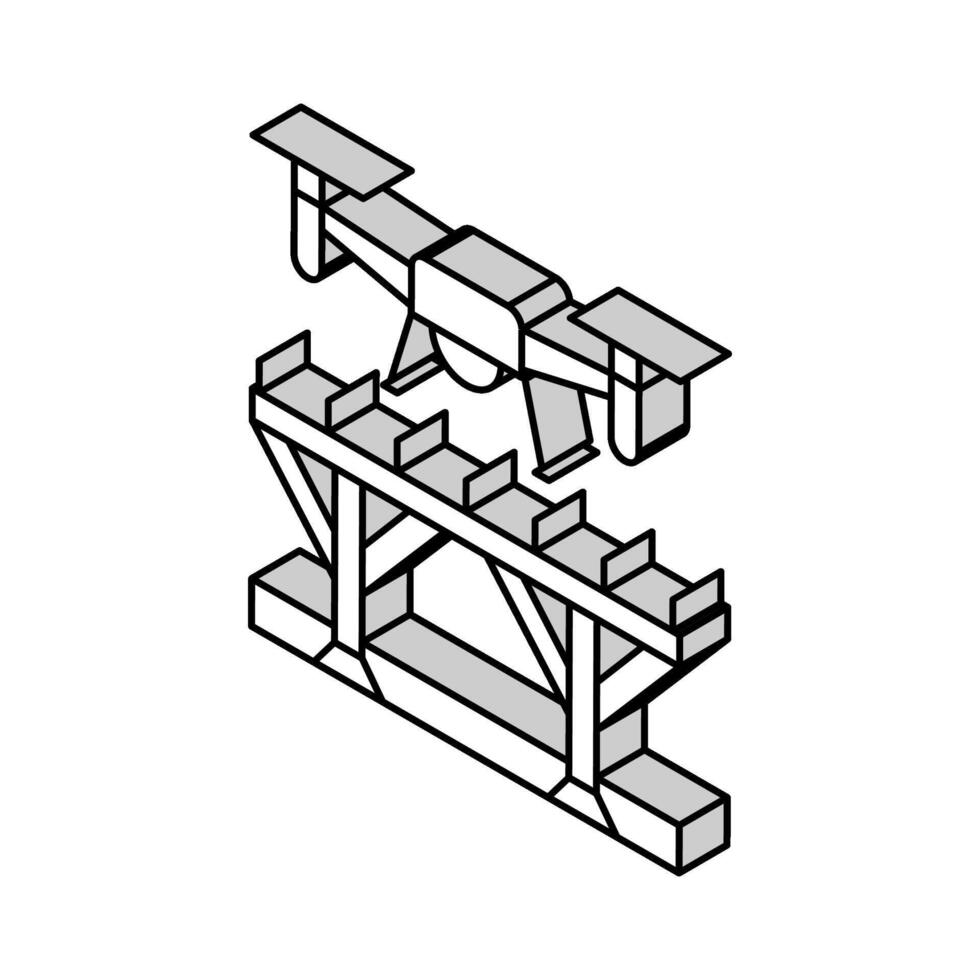 pont inspection drone isométrique icône vecteur illustration