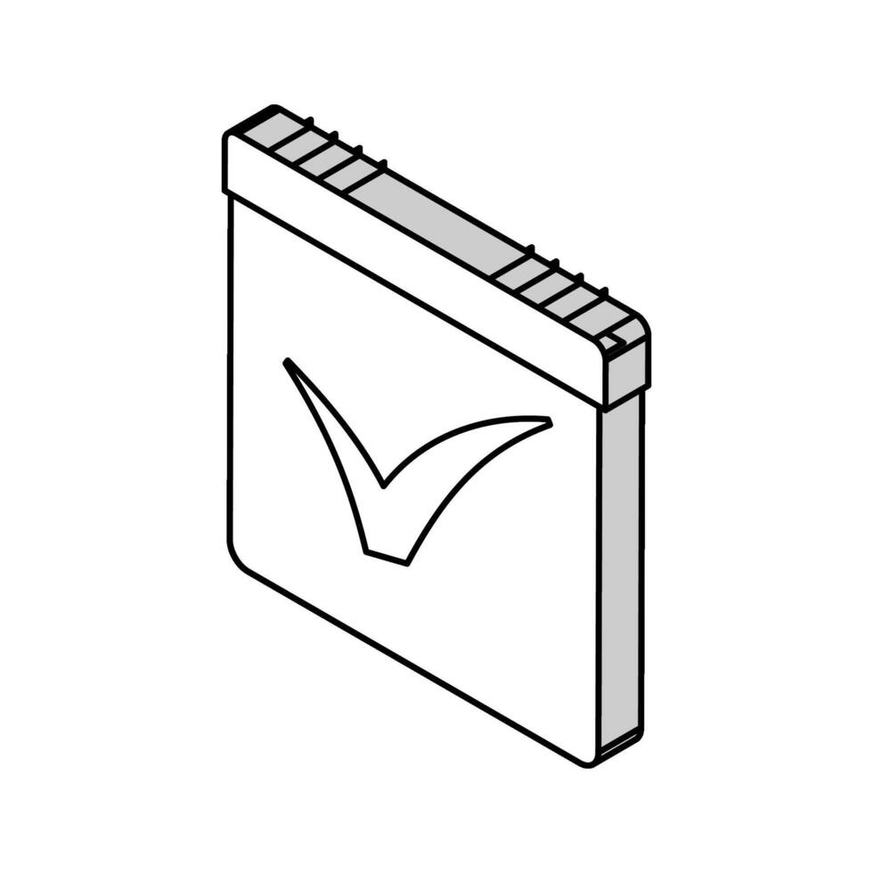 calendrier vérifier marque isométrique icône vecteur illustration