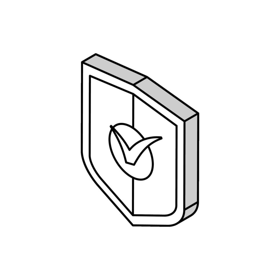 bouclier vérifier marque isométrique icône vecteur illustration