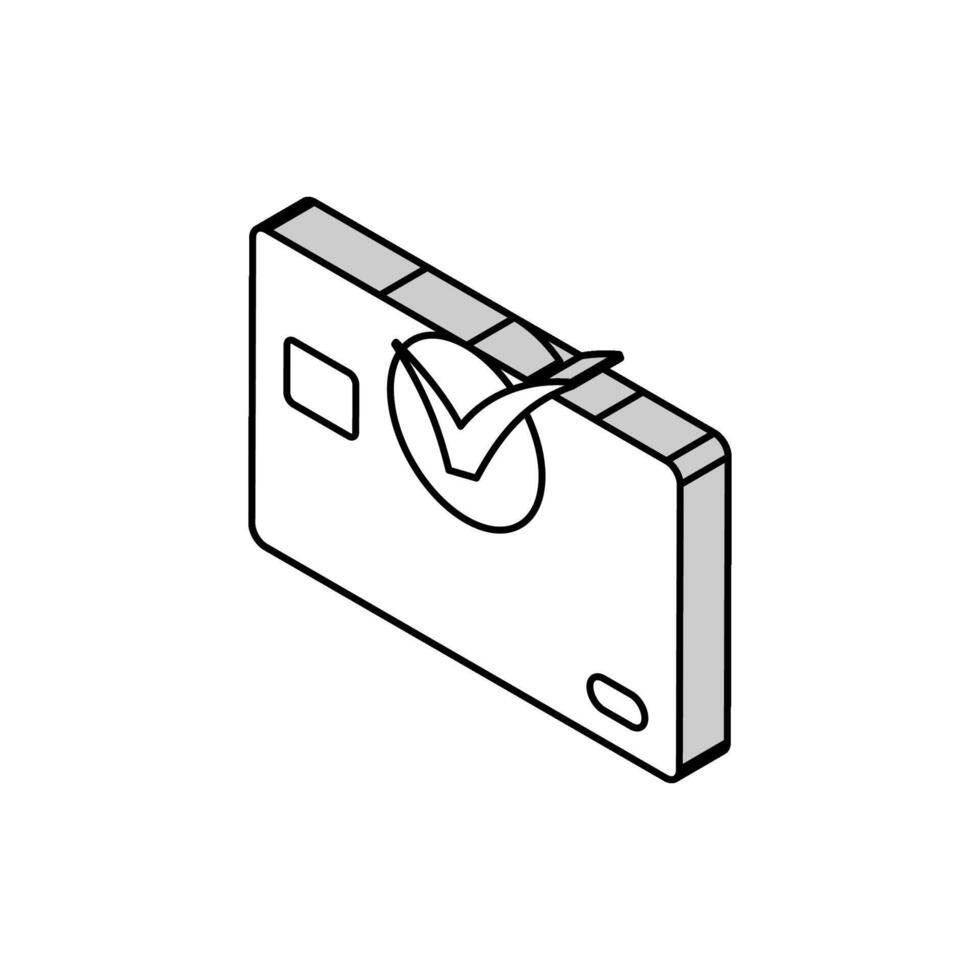 crédit carte vert vérifier isométrique icône vecteur illustration