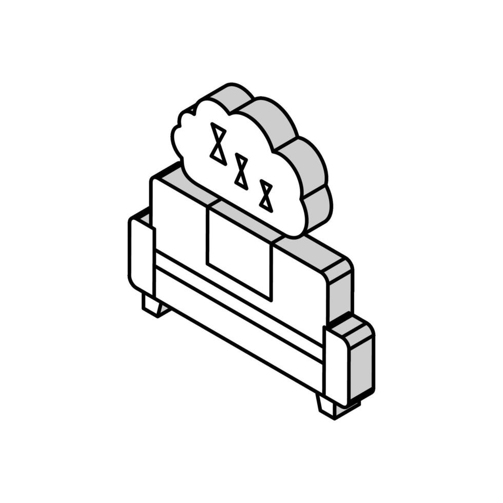 en train de dormir Pour des hommes loisir isométrique icône vecteur illustration