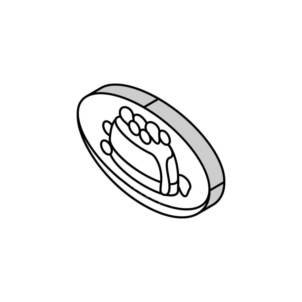 panna cotta italien cuisine isométrique icône vecteur illustration