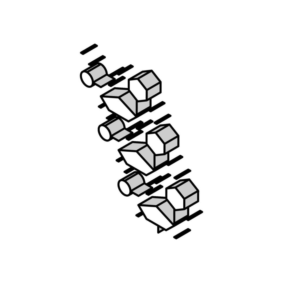 santé moléculaire structure isométrique icône vecteur illustration