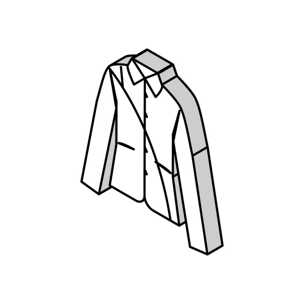matelassé veste vêtements d'extérieur femelle isométrique icône vecteur illustration