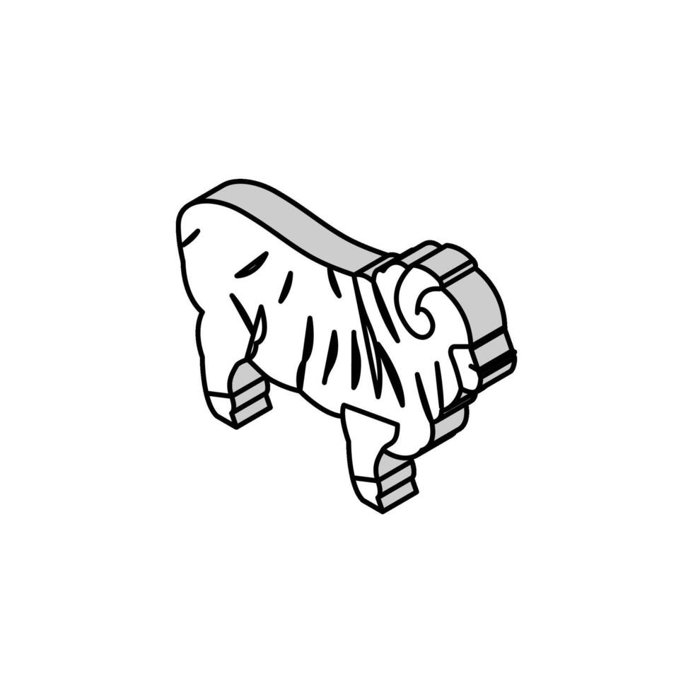 mérinos mouton isométrique icône vecteur illustration