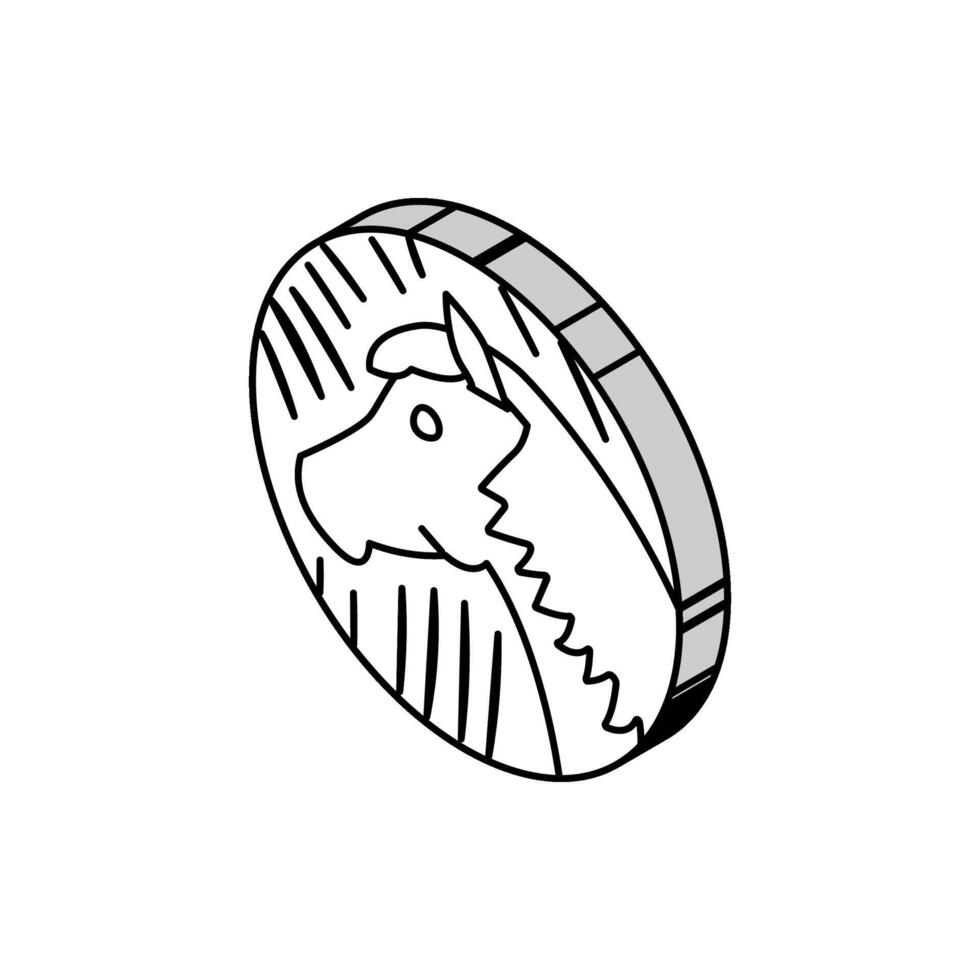 cheval chinois horoscope animal isométrique icône vecteur illustration