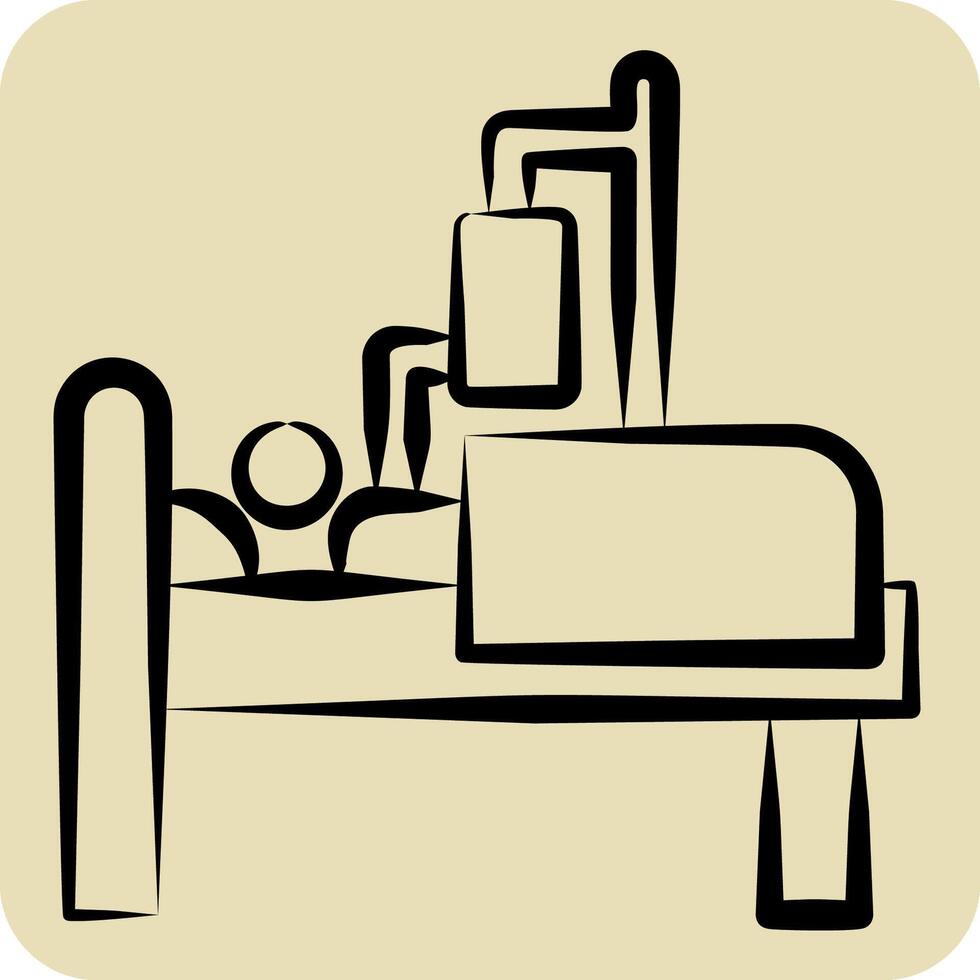 icône hospitalisation. en relation à médical symbole. main tiré style. Facile conception modifiable. Facile illustration vecteur