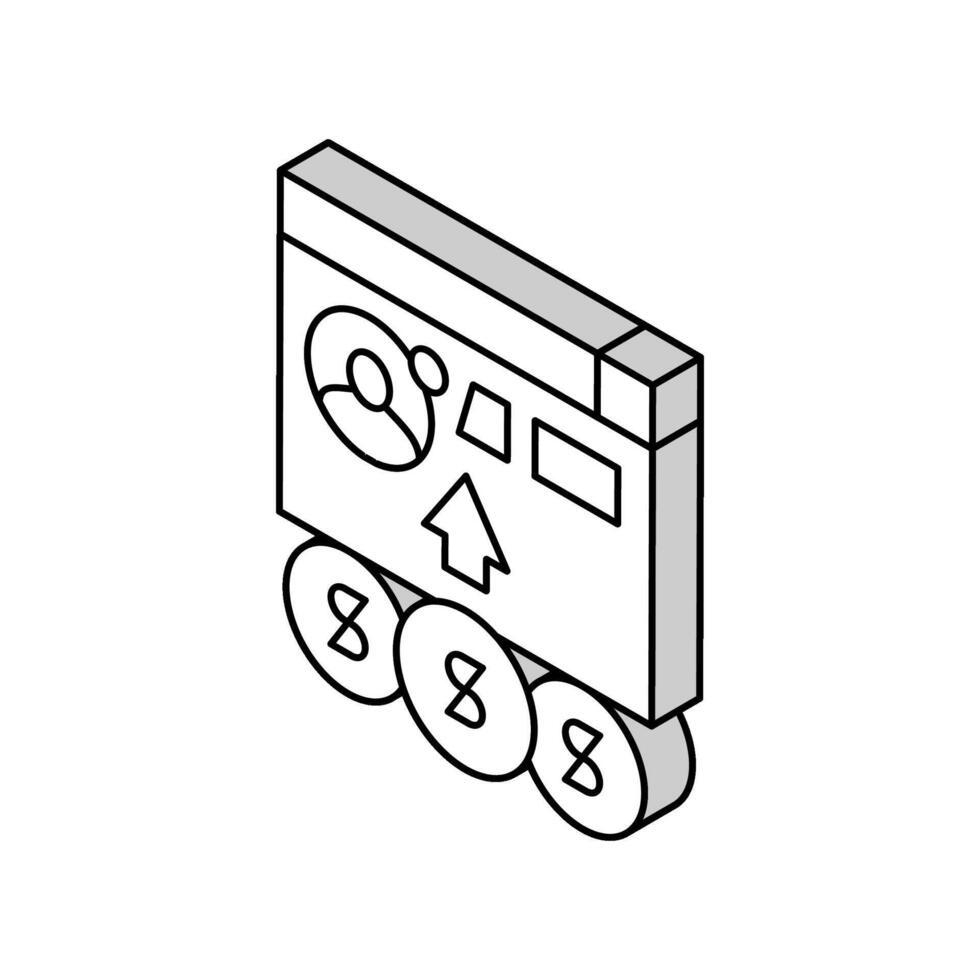 sinding numérique argent à utilisateur isométrique icône vecteur illustration