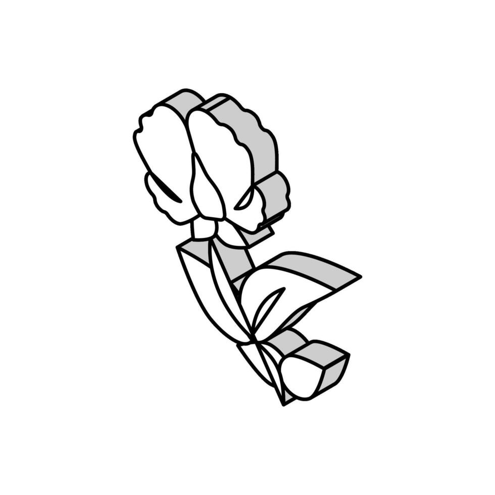 floraison plante pois isométrique icône vecteur illustration