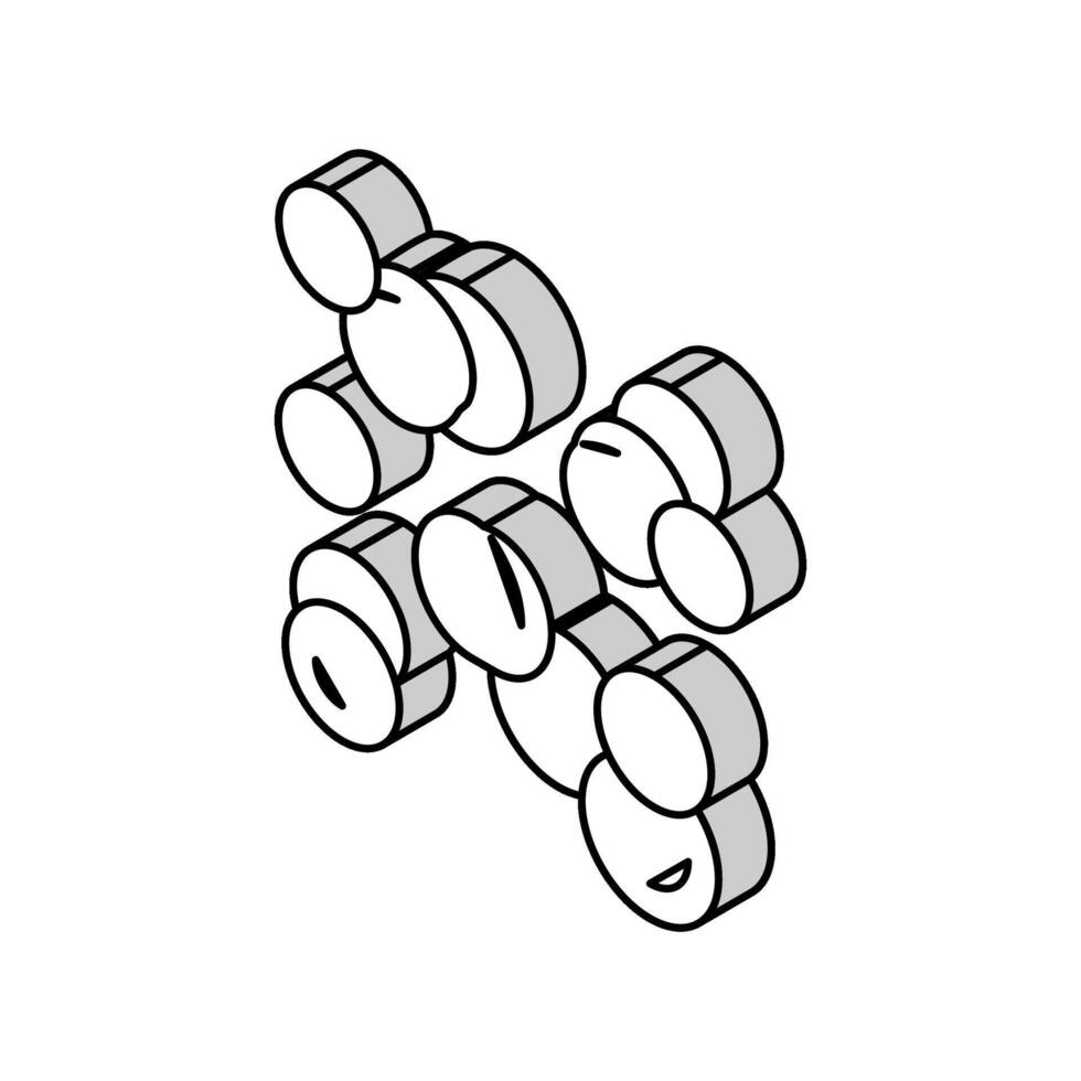 des haricots pois isométrique icône vecteur illustration