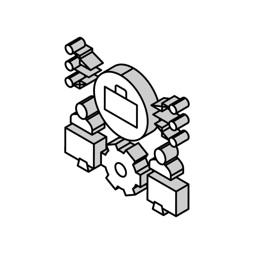 travail système isométrique icône vecteur illustration