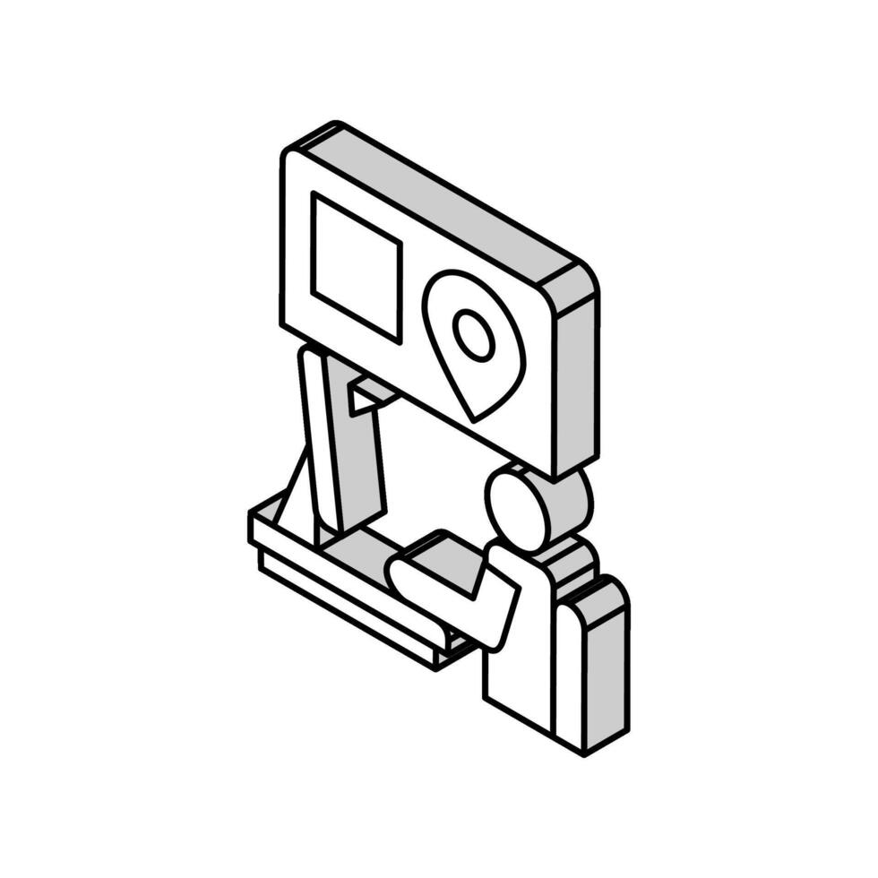 directeur vérification commande emplacement isométrique icône vecteur illustration