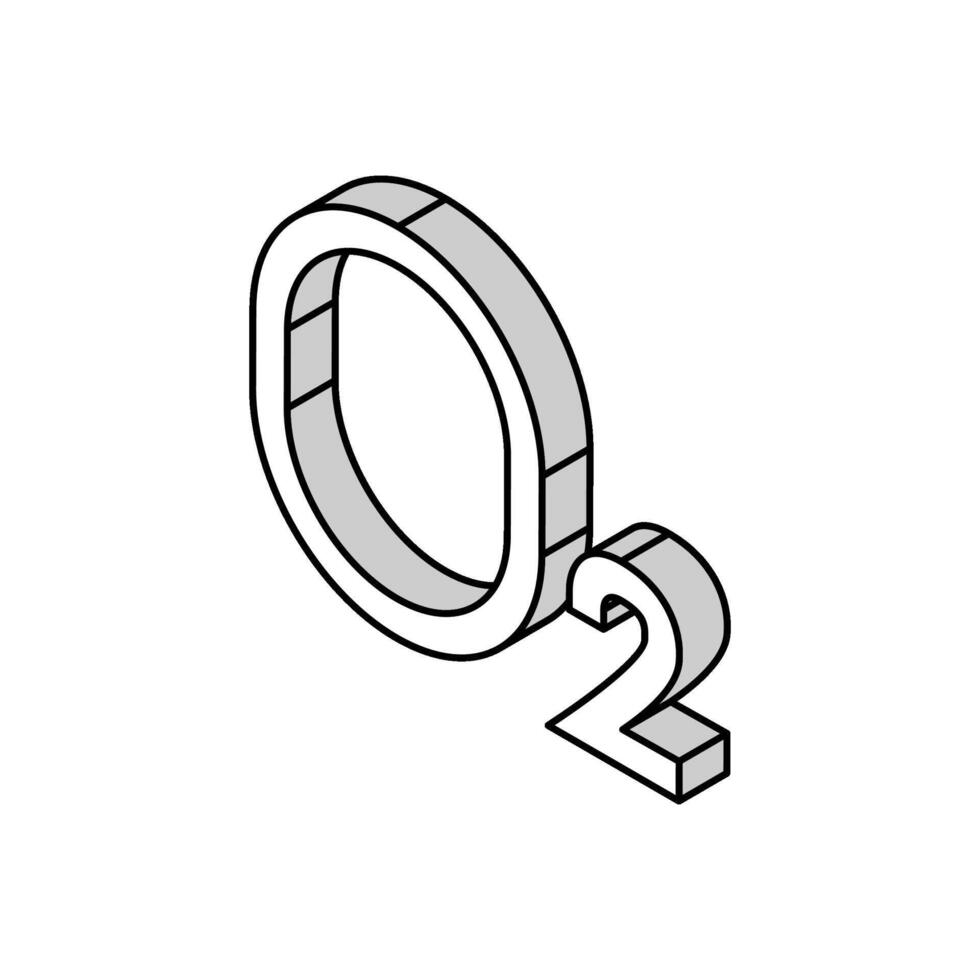 o2 oxygène isométrique icône vecteur illustration
