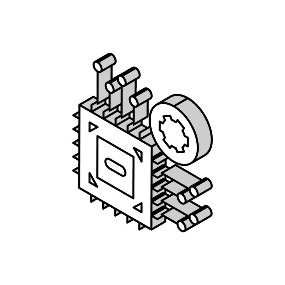 illustration vectorielle d'icône isométrique de réparation de puce vecteur