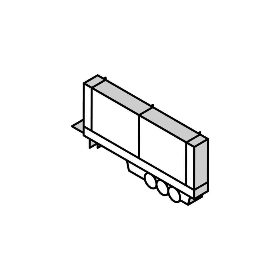 un camion bande annonce isométrique icône vecteur illustration