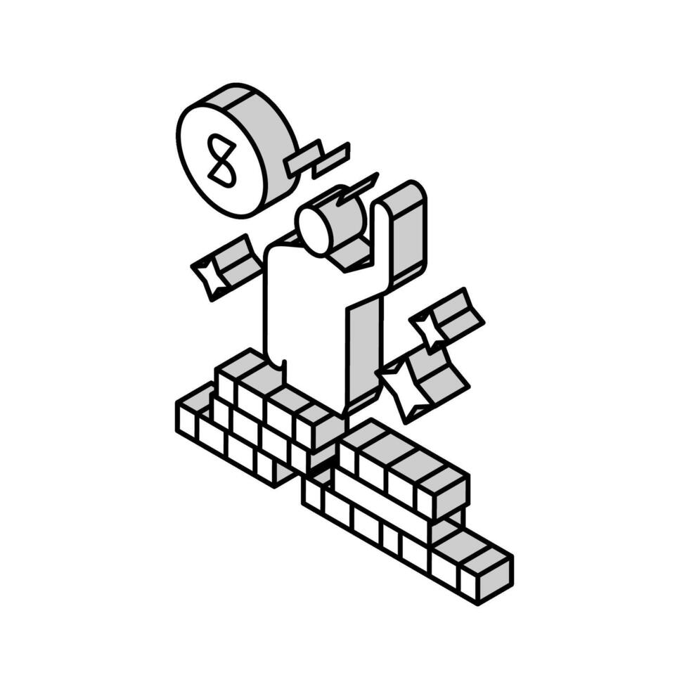 gagnant loto isométrique icône vecteur illustration