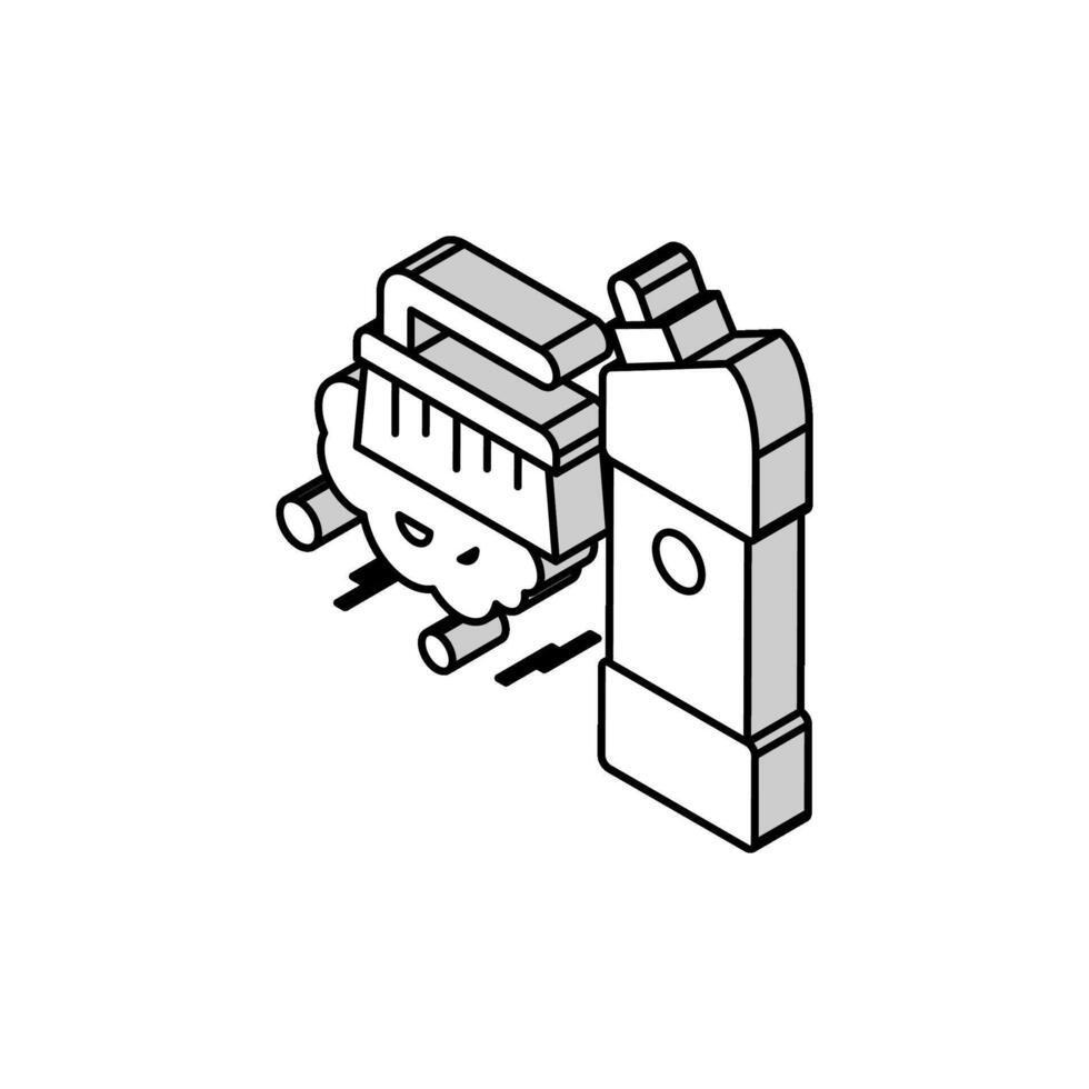 brosse et nettoyage liquide isométrique icône vecteur illustration