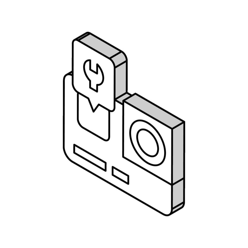 aller pro caméra réparation isométrique icône vecteur illustration